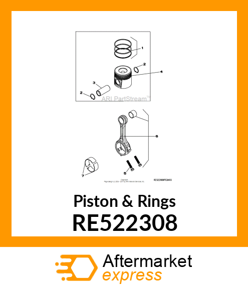 PISTON REPLACEMENT KIT,STD LT PISTO RE522308