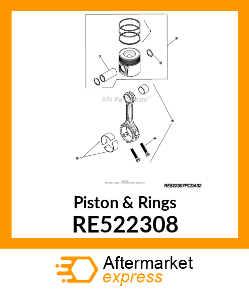 PISTON REPLACEMENT KIT,STD LT PISTO RE522308