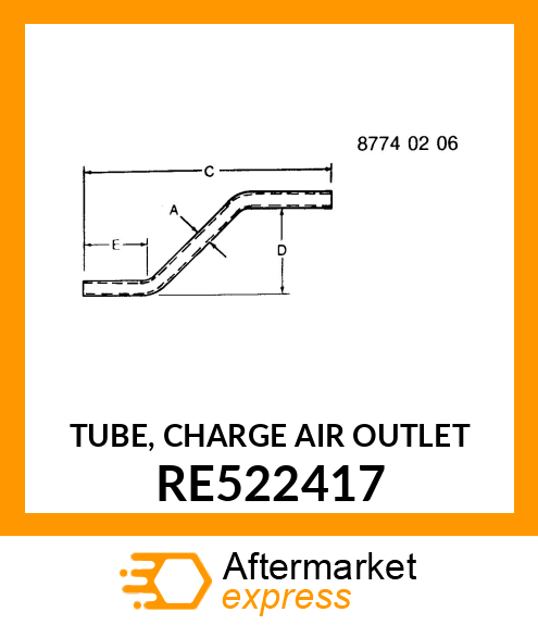 TUBE, CHARGE AIR OUTLET RE522417