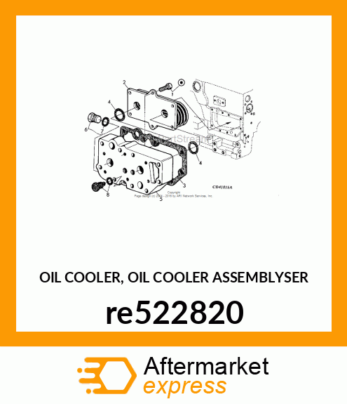 OIL COOLER, OIL COOLER ASSEMBLYSER re522820