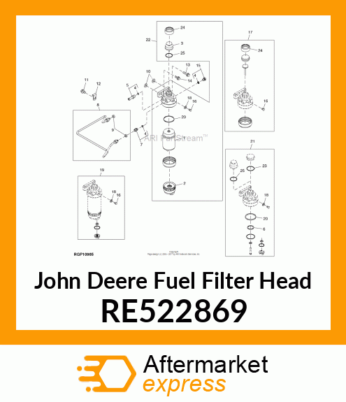 FILTER HEAD, FUEL FILTER ASSEMBLY RE522869