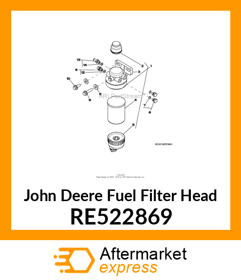 FILTER HEAD, FUEL FILTER ASSEMBLY RE522869