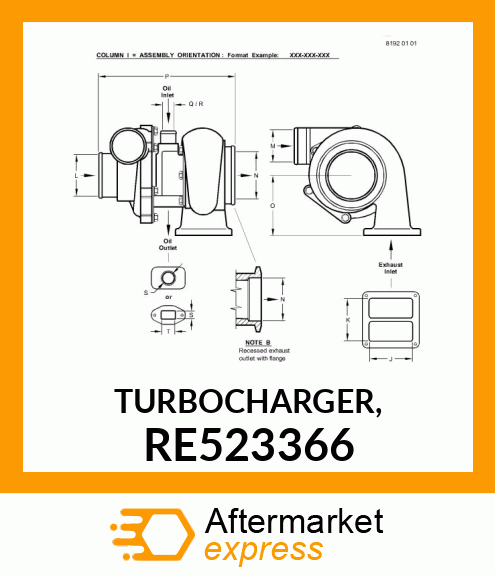 TURBOCHARGER, RE523366
