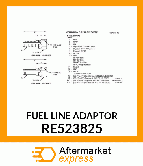 FUEL LINE ADAPTOR RE523825