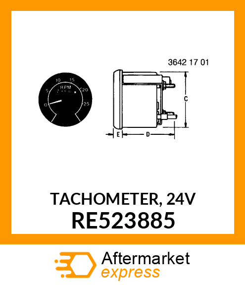 TACHOMETER, 24V RE523885