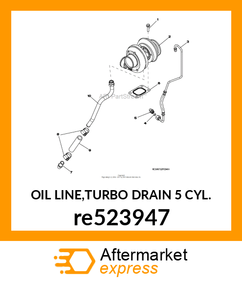 OIL LINE,TURBO DRAIN 5 CYL. re523947