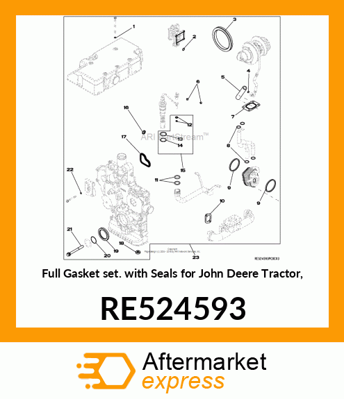 GASKET KIT, 4024 5030 RE524593