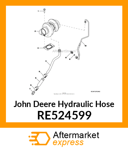 TURBO OIL SUPPLY LINE, 5 CYL RE524599