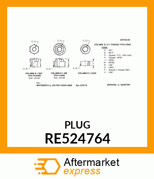 BUSHING, ADAPTER W/ SEALANT RE524764