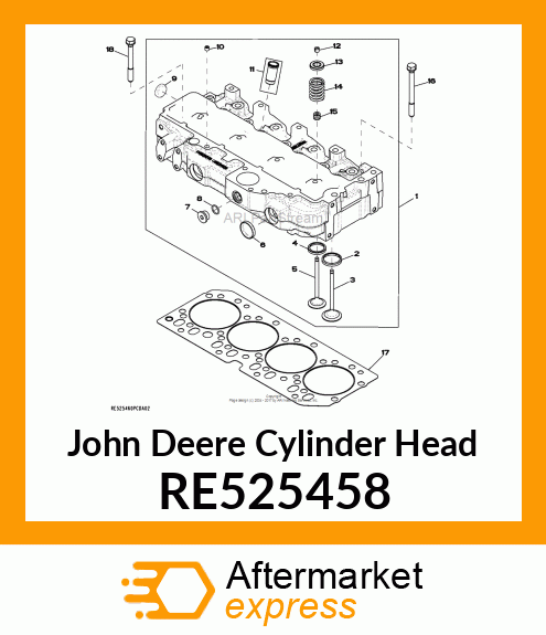 CYLINDER HEAD, WITH VALVES 4CYL 2V RE525458