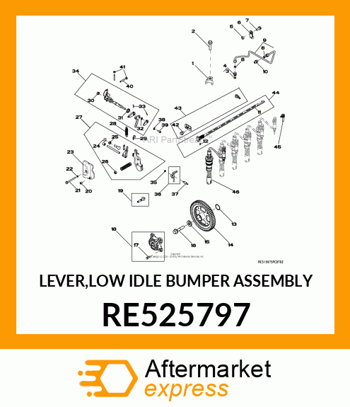 LEVER,LOW IDLE BUMPER ASSEMBLY RE525797