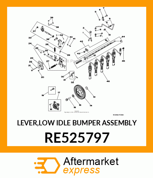 LEVER,LOW IDLE BUMPER ASSEMBLY RE525797