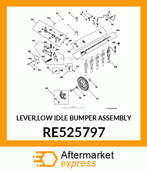 LEVER,LOW IDLE BUMPER ASSEMBLY RE525797