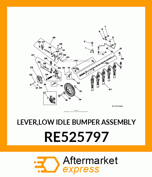 LEVER,LOW IDLE BUMPER ASSEMBLY RE525797