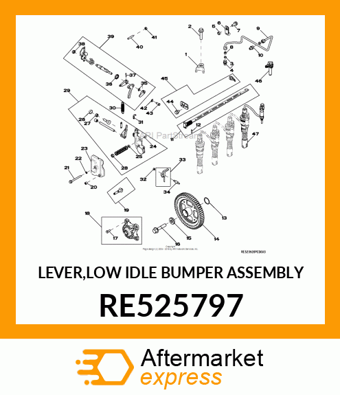 LEVER,LOW IDLE BUMPER ASSEMBLY RE525797