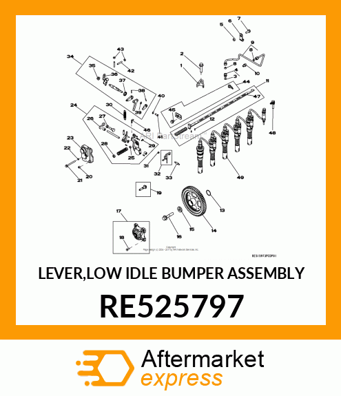 LEVER,LOW IDLE BUMPER ASSEMBLY RE525797