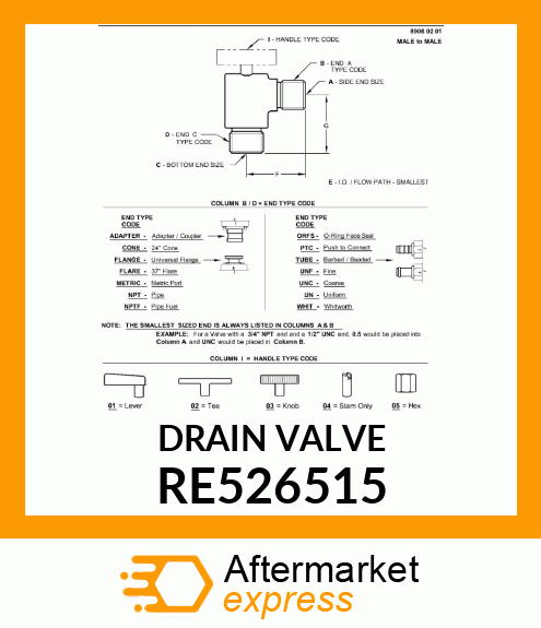 DRAIN VALVE, DRAIN (M22) RE526515