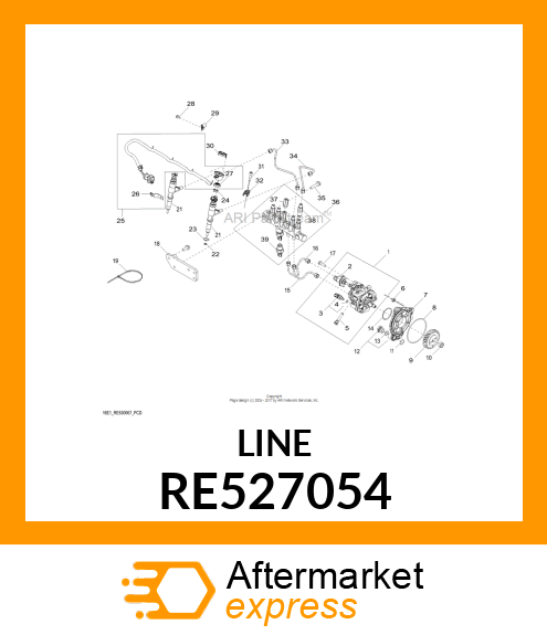 FUEL LINE, HP FUEL SUPPLY LINE 2 PU RE527054