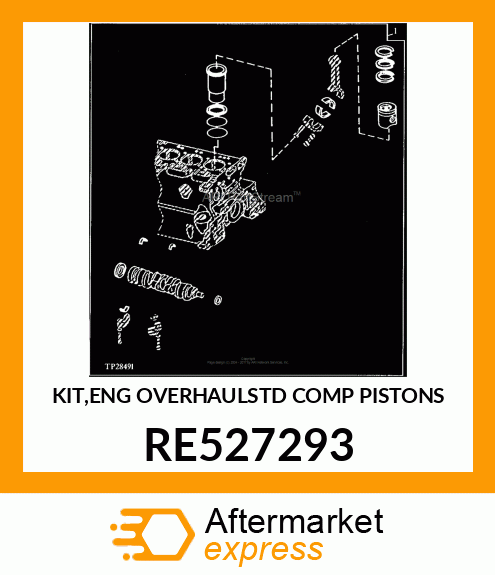 KIT,ENG OVERHAUL(STD COMP PISTONS) RE527293