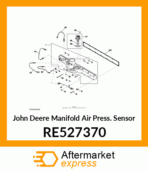 MANIFOLD AIR PRESS. SENSOR RE527370