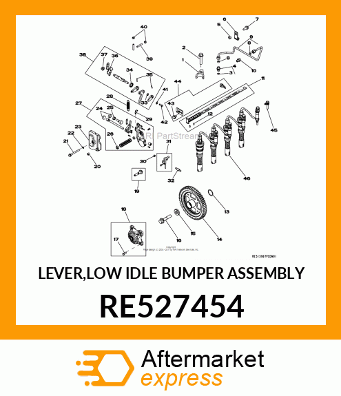 LEVER,LOW IDLE BUMPER ASSEMBLY RE527454