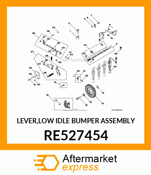 LEVER,LOW IDLE BUMPER ASSEMBLY RE527454