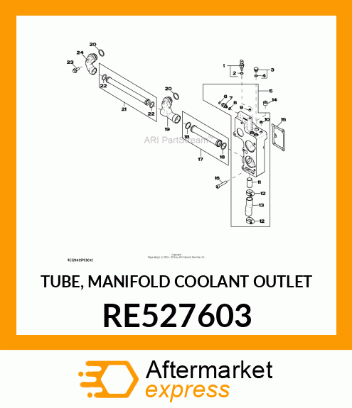 TUBE, MANIFOLD COOLANT OUTLET RE527603