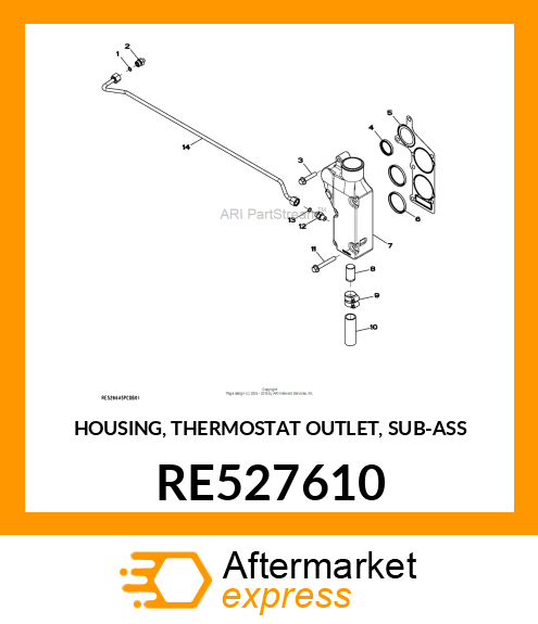 HOUSING, THERMOSTAT OUTLET, SUB RE527610