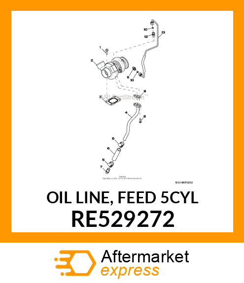 OIL LINE, FEED 5CYL RE529272