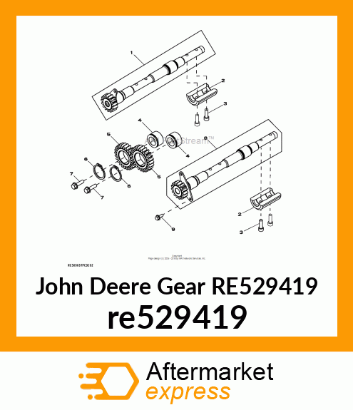 GEAR, IDLER W/ BUSHING re529419