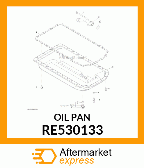 OIL PAN, WITH BUSHING RE530133