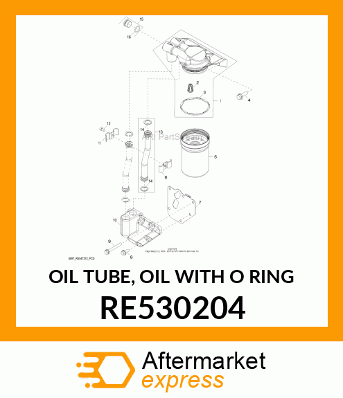 OIL TUBE, OIL WITH O RING RE530204