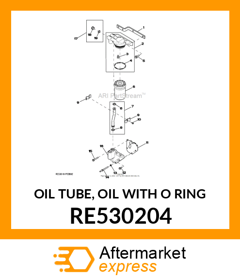 OIL TUBE, OIL WITH O RING RE530204