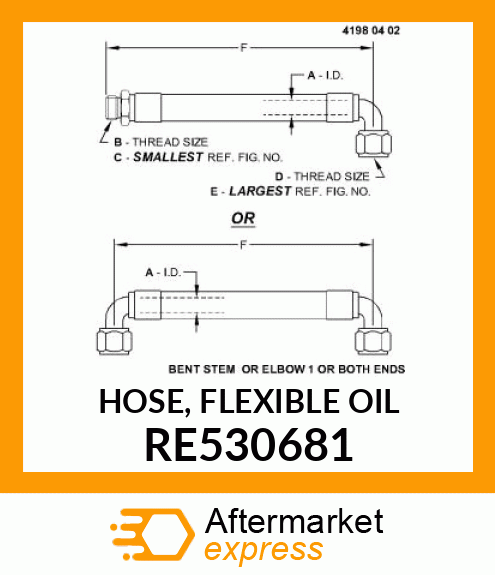 HOSE, FLEXIBLE OIL RE530681