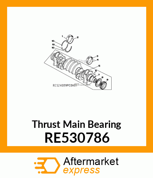 BEARING KIT, MAIN THRUST, ASSEMBLY RE530786