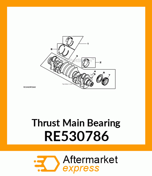 BEARING KIT, MAIN THRUST, ASSEMBLY RE530786