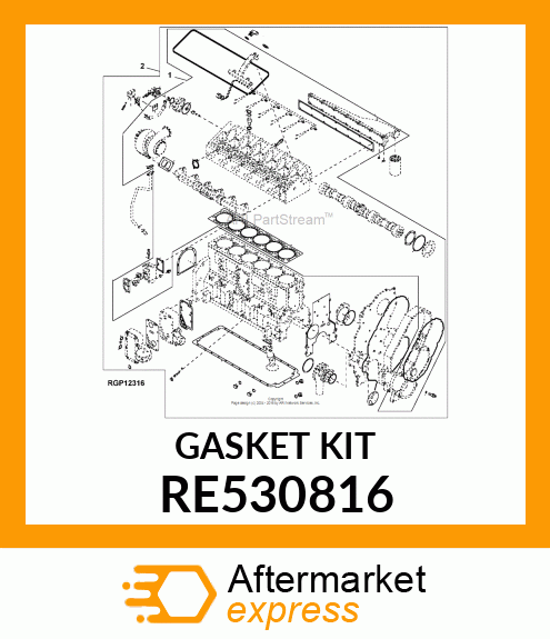 GASKET KIT, CYLINDER HEAD REMOVAL, RE530816