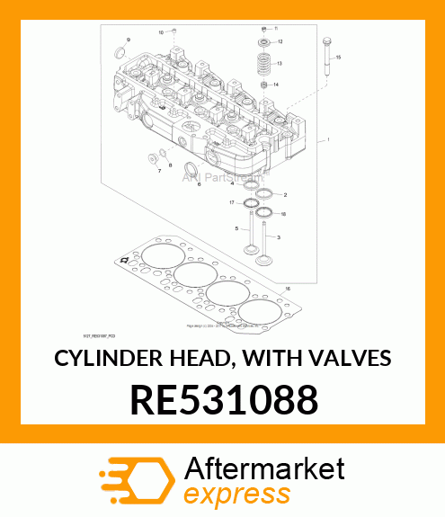 CYLINDER HEAD, WITH VALVES RE531088