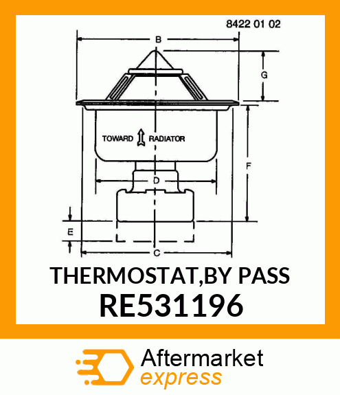 THERMOSTAT,BY PASS RE531196