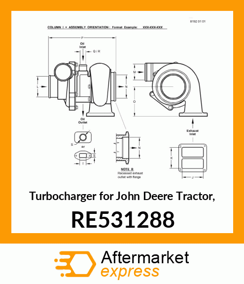 TURBOCHARGER RE531288