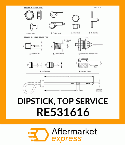 DIPSTICK, TOP SERVICE RE531616