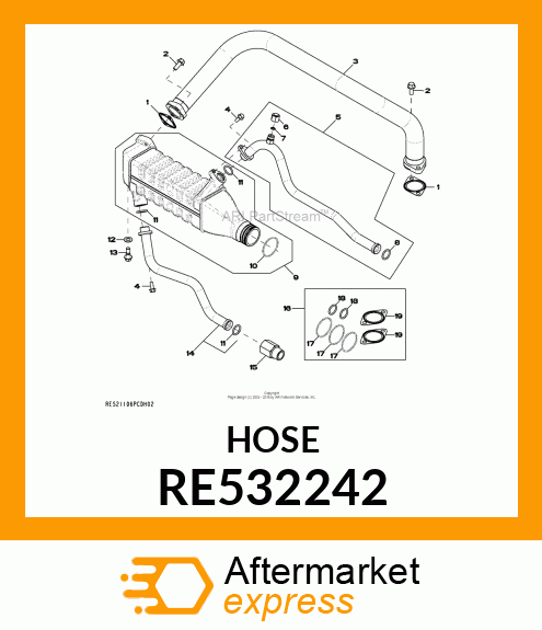 LINE,EGR COOLANT INLET RE532242