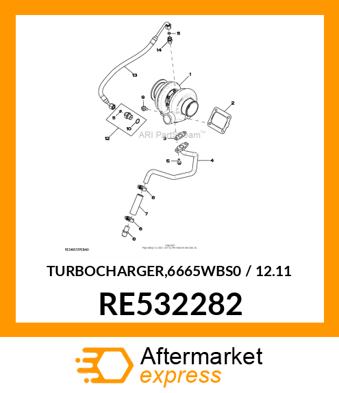 TURBOCHARGER,6665WBS0 / 12.11 RE532282