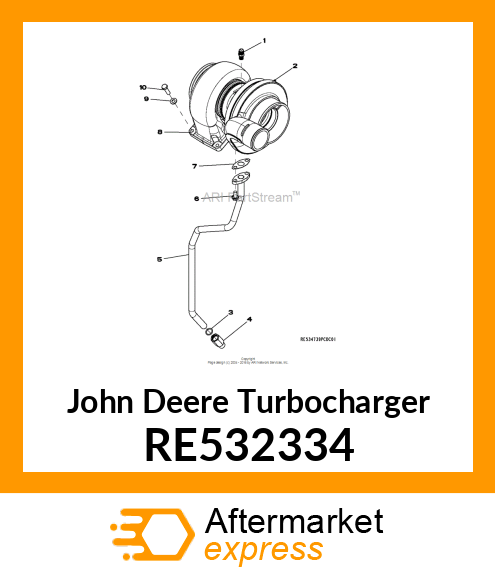 TURBOCHARGER,NON EGR 13.5L, 2100 RP RE532334