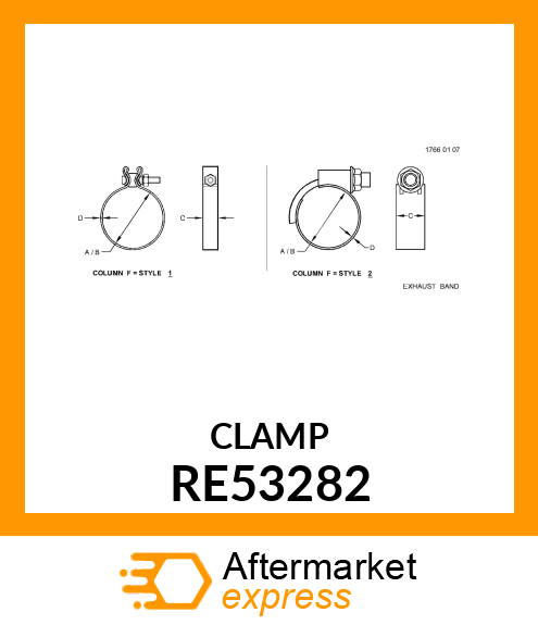 CLAMP, WITH SCREW RE53282