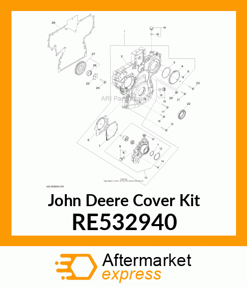 COVER KIT, TIMING GEAR RE532940