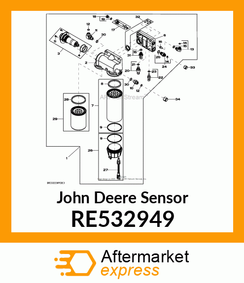 SENSOR,WATER IN FUEL RE532949