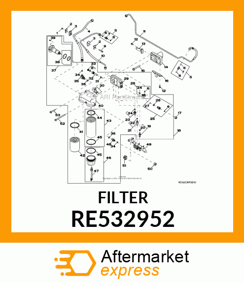 FILTER ELEMENT, FUEL FILTER RE532952