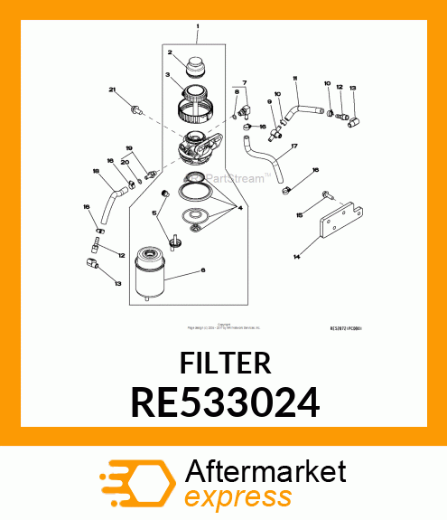 FUEL FILTER,FM 100 REV FLOW RE533024