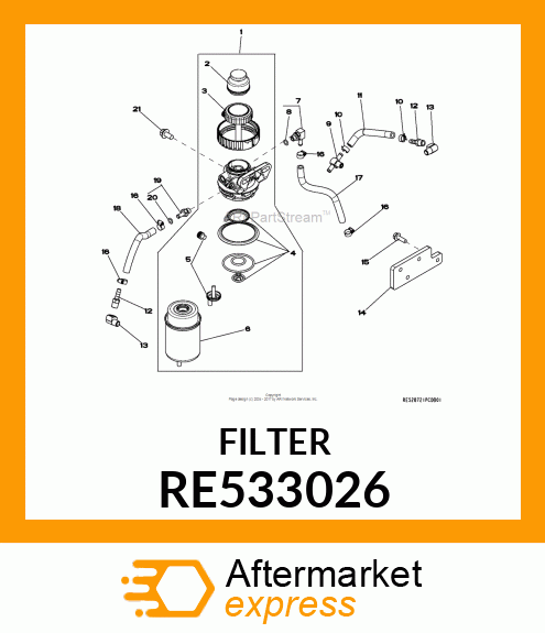 FILTER ELEMENT,FUEL RE533026